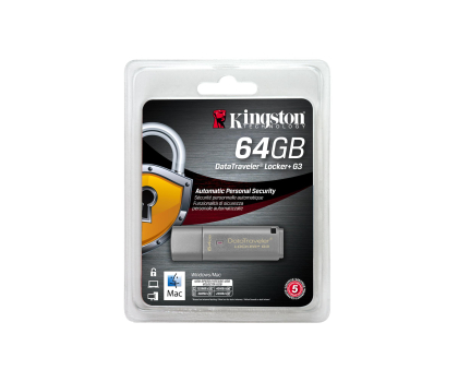 PenDrive Kingston 64GB DataTraveler Locker+ G3 (USB 3.0) 135MB/s
